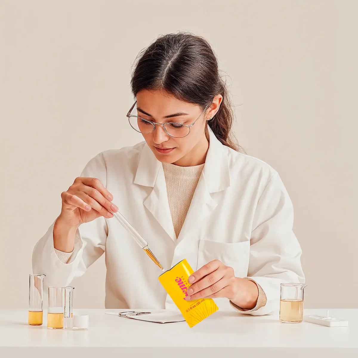 Scientist working on formula