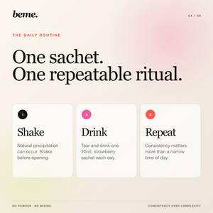 How to use BeMe GLOW: shake, drink and repeat daily
