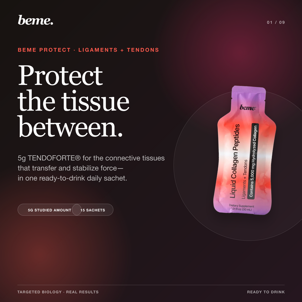 BeMe PROTECT liquid collagen sachet for tendon and ligament support