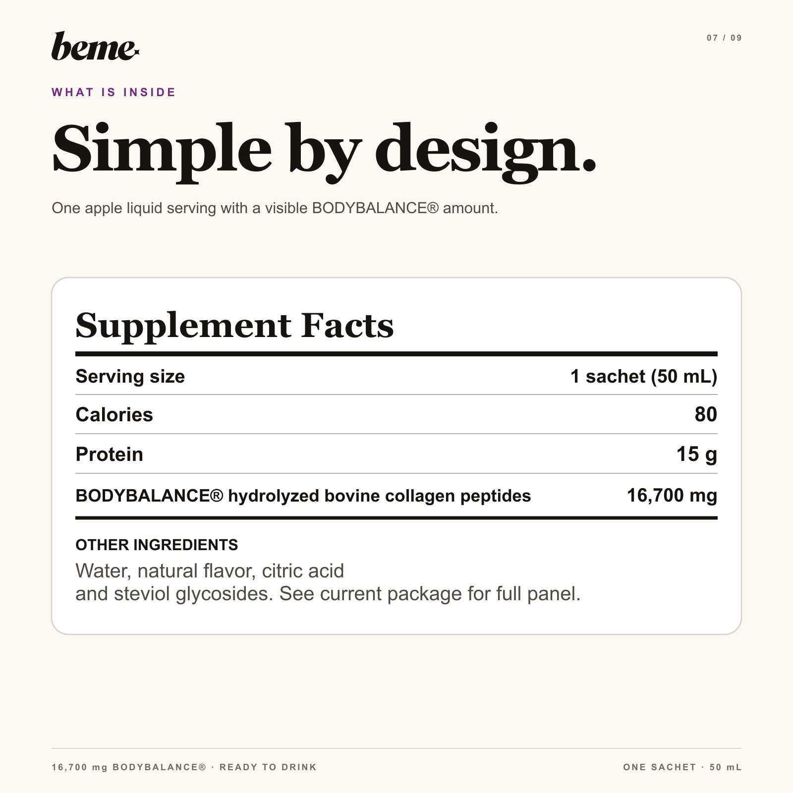 BeMe BUILD Supplement Facts and ingredients