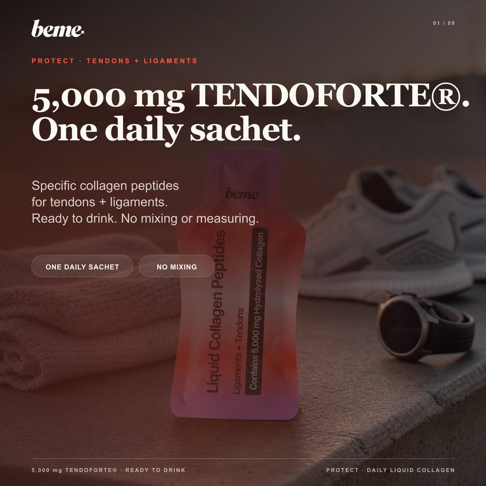 BeMe PROTECT sachet with 5,000 mg TENDOFORTE for tendons and ligaments