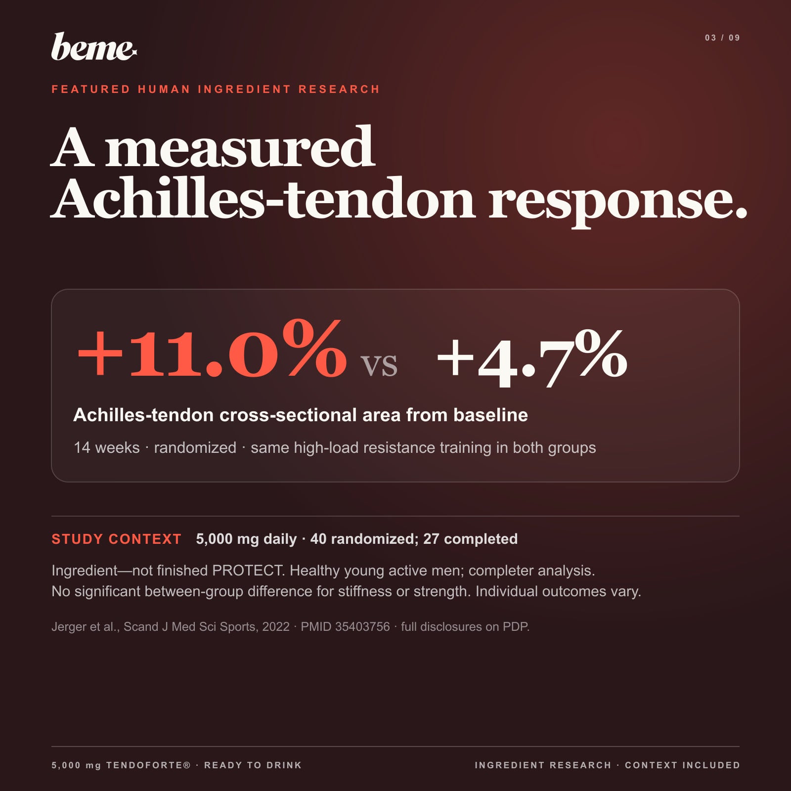 Qualified 14-week Achilles-tendon ingredient research result