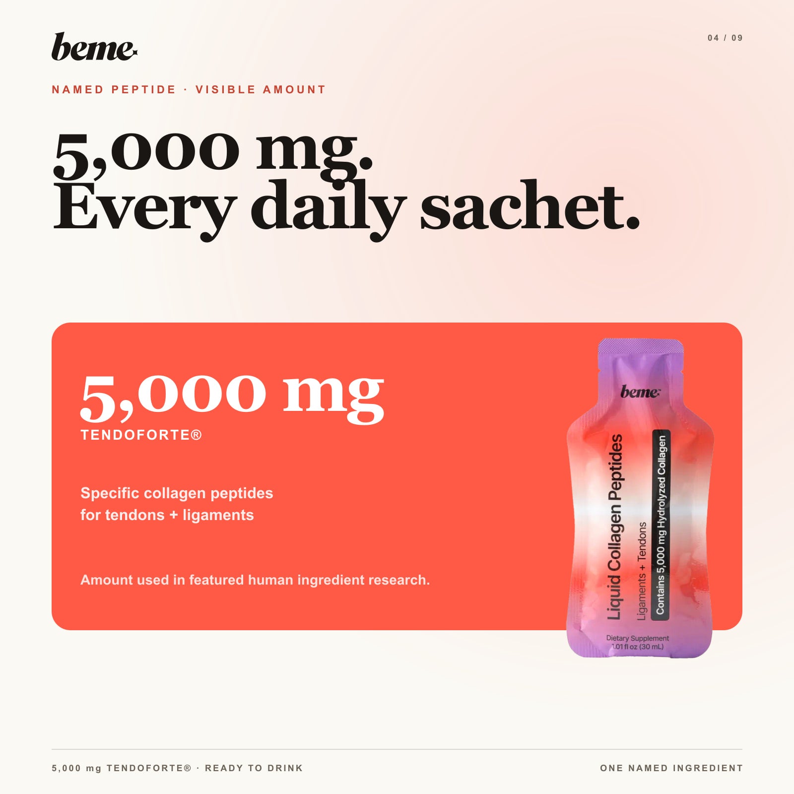 BeMe PROTECT sachet with 5,000 mg TENDOFORTE collagen peptides