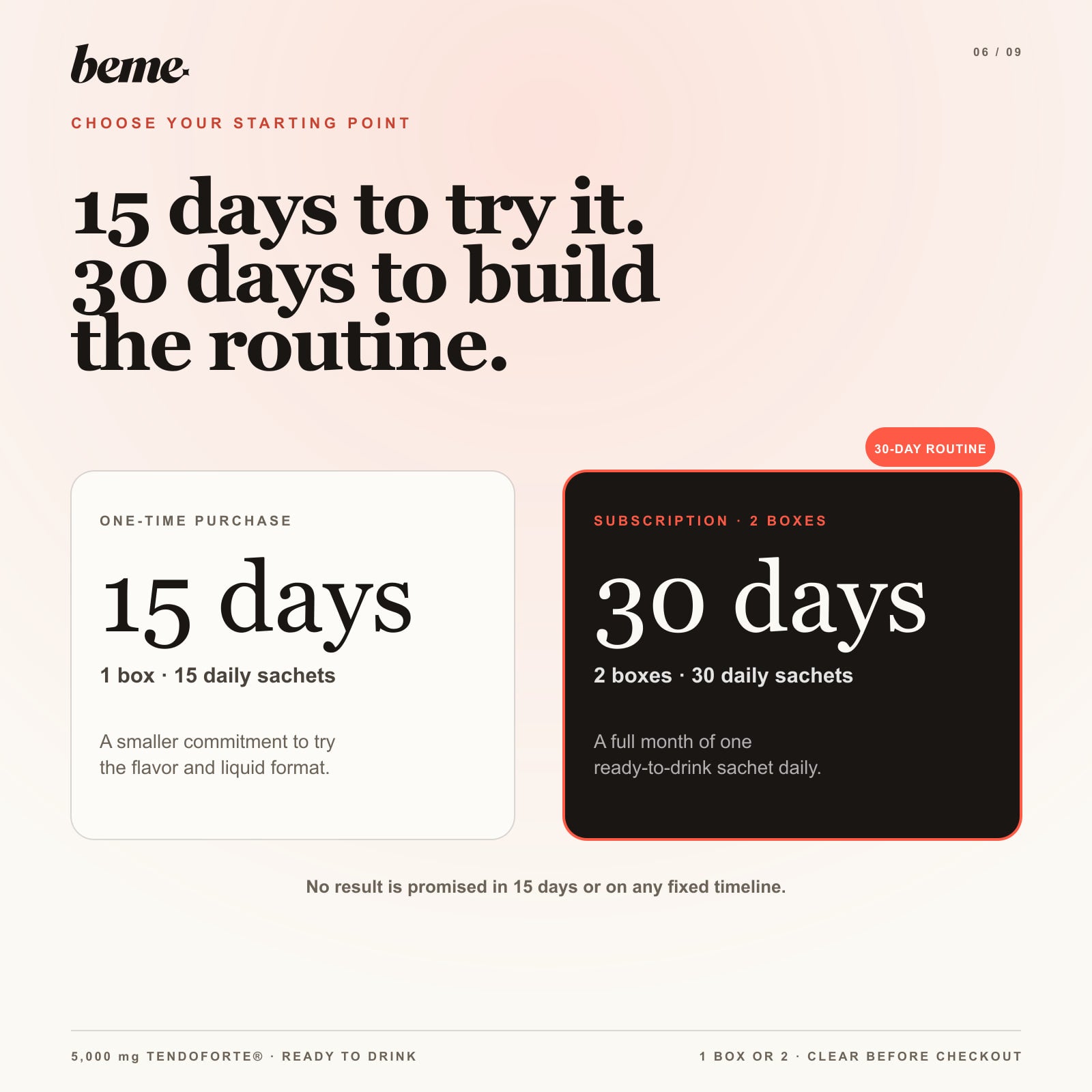 BeMe PROTECT 15-day one-box and 30-day two-box options